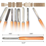 Professional Wood Turning Chisel Lathe Chisel Set with 2 Skew 1 Spear Point 1 Parting 1 Round Nose & 3 Gouge Tools,8 pcs Set, for Wood Job FlixGrdy