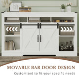 Fansafurn Farmhouse White Stand for TVs up to 65+ Inch Tall Entertainment Center with Sliding Barn Door, Console Storage Cabinet for Bedroom, Living Room… Fansafurn