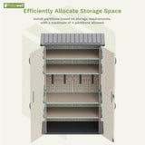 Patiowell 50 cu.ft Plastic Outdoor Storage Shed, Lockable Waterproof Resin Storage Cabinet Vertical Storage Shed for Garden Tools, Garbage Cans, Pool Supplies, Beige(Not Include Shelves) Patiowell