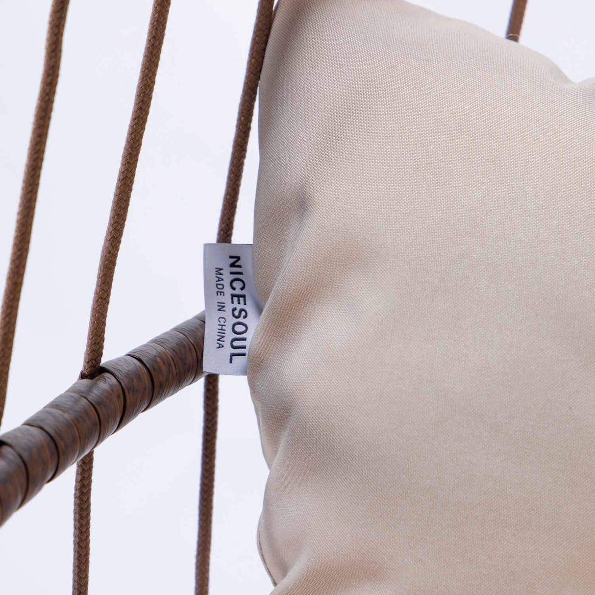 NICESOUL® Egg Chair Indoor Outdoor Patio Wicker Hanging Chair with Stand, Swing Egg Chairs All Weather Resistant with Thicken Comfy Cushions, 350lbs Capacity for Bedroom Balcony Brown NICESOUL