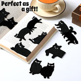 Saillong 12 Pcs Black Cat Diamond Painting Bookmark Cute Cat Diamond Art Kits for Aldults Animal Magnetic Bookmark 5D Rhinestone Magnetic Book Page Clips for Reading Lover Gifts Office Home DIY Crafts Saillong
