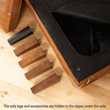 gkxjtzo 74" Faux Leather Futon Sofa Bed Small Space Sleeper Couch, Adjustable Backrest, Mid-Century Modern Loveseat for Living Room, Bedroom, Apartment(Brown) gkxjtzo