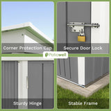 Patiowell 5x3 FT Outdoor Storage Shed, Garden Tool Shed with Sloping Roof and Lockable Door, Metal Shed for Backyard Garden Patio Lawn, Gray Patiowell