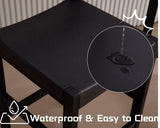 HNY Black Bar Stools Set of 4, 26'' Counter Height Barstools Modern Counter Stools with Backs and Footrest Faux Leather Island Chairs, Farmhouse Wooden Stools for Kitchen Counter Island Home Bar HNY