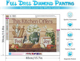 ARPADAMO Kitchen Diamond Art Kits for Adults,5D Food Diamond Painting DIY Diamond Art Diamond Painting Kits for Adult,Round Full Drill Diamonds, Diamond Art Kits for Home Decor-12x16inch ARPADAMO