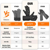 HAMITOR BBQ Grill Gloves Heat Resistant: 1472℉ High Temp Resistance Fireproof Glove for Grilling Smoking Barbecue - Washable Long Oven Mitts Extreme Hot Proof Mitts for Kitchen Cooking Baking Redriver