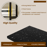 BREEZEHEAT 71" Tall Fluted Arched Bookshelf, Modern Bookshelf with Sliding Tambour Doors, 4-Tier Storage Shelf, and Metal Frame, Curved Cabinet for Living Room, Home Office, Bedroom, Black BREEZEHEAT