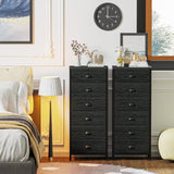 Furnulem Tall Dresser with 6 Drawers,Vertical Bedside End Table & Chest for Bedroom,Black Storage Tower Dorm Nightstand with Fabric Drawer Organizer Unit Furniture in Living Room,Closet,Hallyway Furnulem