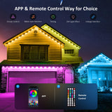 100FT Permanent Outdoor Lights, RGB LED Eaves Lights with APP/Remote Control, IP67 Waterproof LED String Lights for Christmas, Halloween, Garden Decor DIERLIGHT