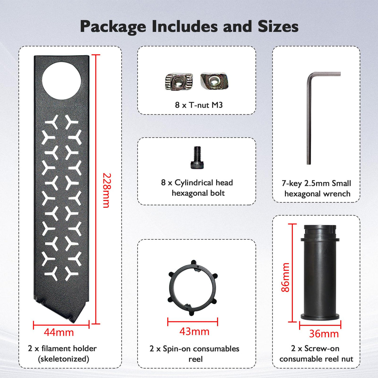 GEEETECH Metal+ABS Filament Spool Holder, 2Pcs, Bearing Weight Within 3KG, 3D Printer Filament Holder for Ender 3,Ender 3 V2, Ender 3 Pro, CR10, Ender 5 Gantry Structure 3D Printers with V Slot Rail GIANTARM