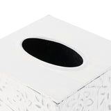 Modern Farmhouse Tissue Box Cover, Decorative Tissue Box Holder, Square Tissue Box Cover, Country Chic Distressed White Tissue Box Cover, Rustic Metal Tissue Box Cover, Kleenex Holder for Bathroom CRAFTSMAN ROAD