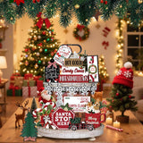 Quimoy 19 Pcs Christmas Tiered Tray Decor, Winter Tiered Tray Decorations Set Snowflake Candy Canes Xmas Tree Wooden Sign, Christmas Table Decor for Home Kitchen, Rustic Farmhouse Party Favors Quimoy