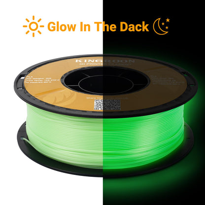 Kingroon Glow in Dark Rainbow PLA 1.75mm Filament, Dimensional Accuracy +/- 0.03 mm,1kg Spool(2.2lbs),Luminous Rainbow PLA Filament - 4 Multicolor Rolls(Green&Sky Blue&Pink&Pink+Sky Blue+Ligh - WoodArtSupply