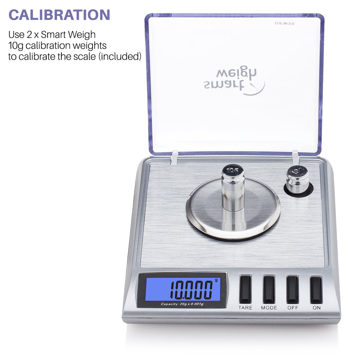 Smart Weigh GEM20-20g x 0.001 Grams, High Precision Digital Milligram Jewelry Scale, Reloading, Jewelry and Gems Scale, Calibration Weights and Tweezers Included Smart Weigh