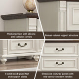 St.Mandyu Farmhouse 9 Drawer Dresser for Bedroom with 6 Gourd Feet and Roman Column Decor, 63in Wide Wood Country Rustic Chest of Drawers, Storage Dressers for Bedroom, Living Room, Rustic White St.Mandyu