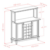 Winsome Beynac Bar Cappuccino Wine Cabinet Winsome
