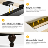 DWVO Queen Size Platform Bed Frame with 54" Tall Headboard, PU Leather Upholstered Platform Bed with Solid Wood Leg, Button Tufted, No Box Spring Needed, Easy Assembly, Beige DWVO