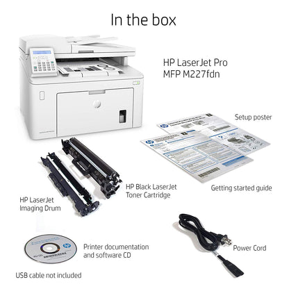 HP LaserJet Pro MFP M227fdn Monochrome All-in-One Printer with built-in Ethernet & 2-sided printing, (G3Q79A)