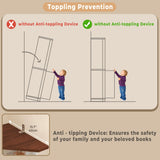 IRONCK 67" Tall Corner Bookcase with Magnetic Glass Doors,Wooden Corner Bookshelf with LED, Storage Cabinet for Home Office Living Room IRONCK