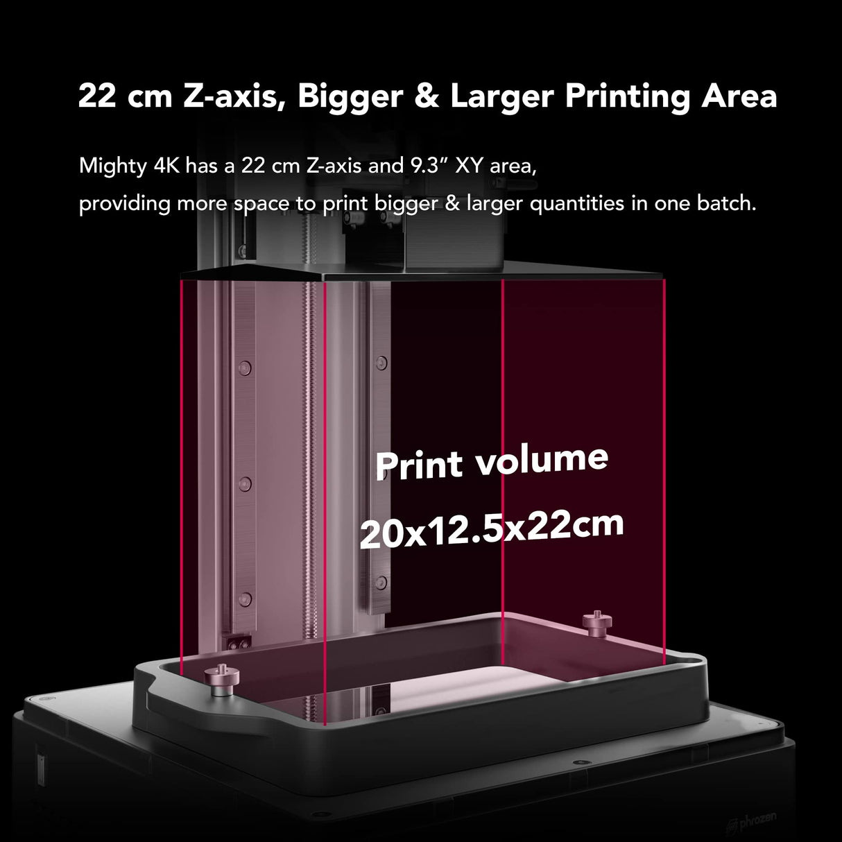 Phrozen Sonic Mighty 4K Large LCD Resin 3D Printer, L7.9 x W4.9 x H8.7 Printing Volume, 9.3" Mono LCD Screen & 22cm Z-axis, Matrix LED UV Light Tech, Large 3D Models, Miniatures,Tabletops phrozen