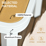 Outsunny 5 Piece Patio Dining Set for 4 with Umbrella Hole, Waterproof HDPE Outdoor Table and Chairs, Aluminum Frame Dining Furniture Set, Yellow Outsunny