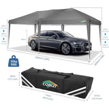 COBIZI Canopy 10x20 Pop Up Canopy Tent 10x20ft Waterproof Party Tent Ez Up Canopy Tents for Parties Wedding Outdoor Commercial Event Gazebo Portable Instant Tent for Backyard Camping Carport(Gray. COBIZI