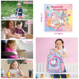 Unicorn Magnetic Puzzle for Kids 3-5, 75 pcs Magnetic Travel Puzzles Games for Toddlers Ages 3-8 Car Plane Road Trip Activities 3 in 1 Toys Gift for Girls WERNNSAI