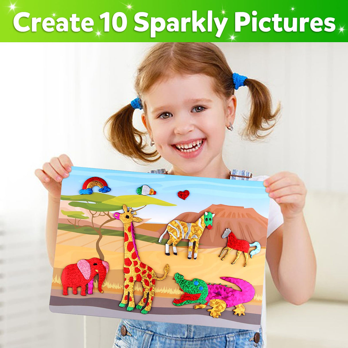 Vinlon Foil Art Kit for Kids - Foil Fun Arts and Crafts, Mess Free Kids Travel Activities Toys, DIY Craft Supplies, Easter Basket Stuffers Gifts for Boys and Girls Ages 4 5 6 7 8 9 10 Years Old Vinlon