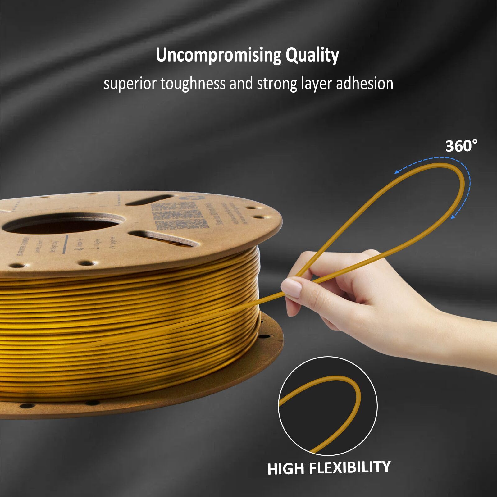 XZN Silk PLA Filament 1.75mm, Metal-Like Shiny 3D Printer Filament, 1kg Spool (2.2lbs), Dimensional Accuracy +/- 0.03 mm, Vacuum Packaging (Silk Gold) - WoodArtSupply