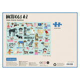 Galison Mudpuppy Hot Dogs A-Z Puzzle, 1000 Piece Dog Jigsaw Puzzle, 27”x20”, Perfect for Ages 8-99+, Family Puzzle to Celebrate Dogs, Illustrations of 26 Dog Breeds, Great Gift for Dog Lovers Galison