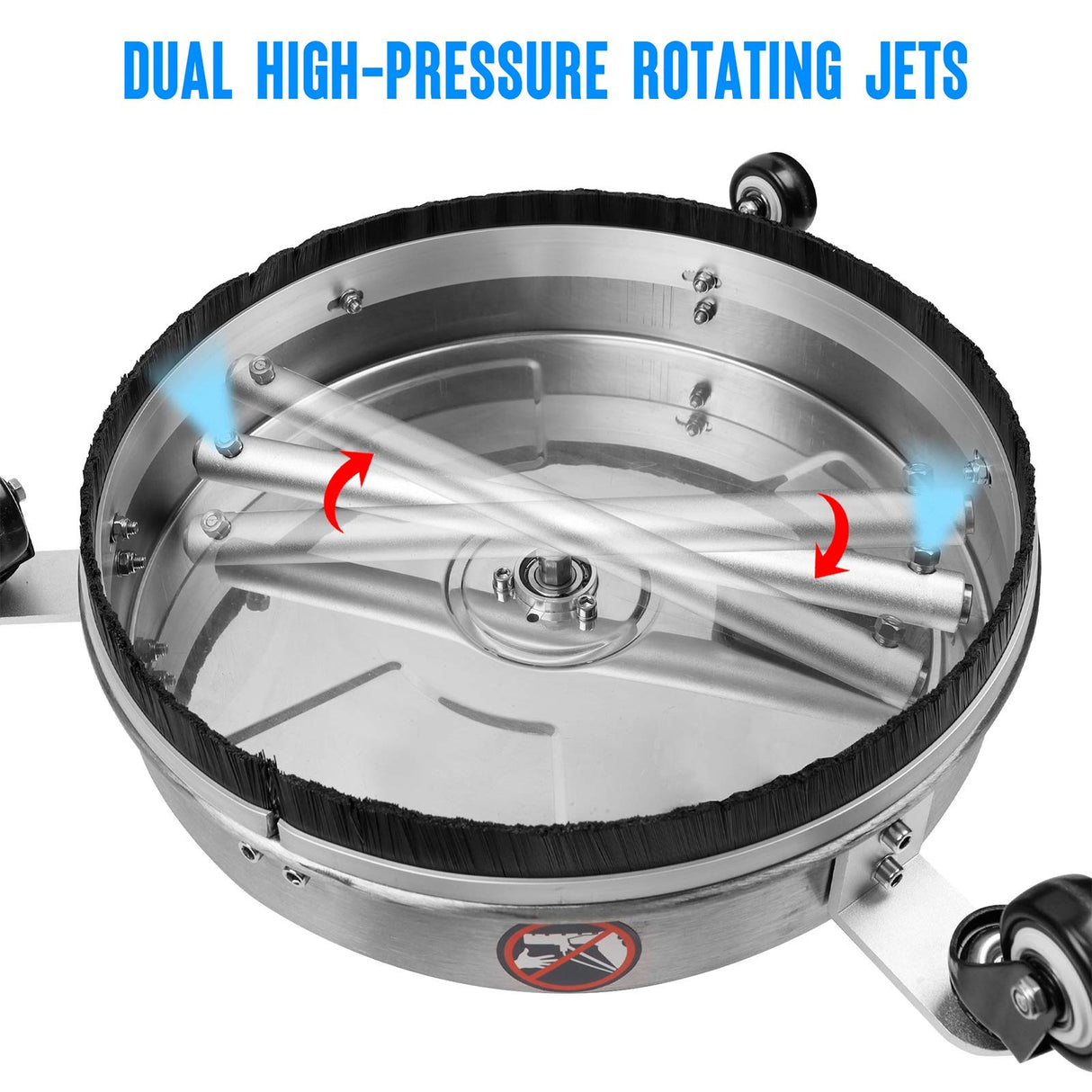 Twinkle Star 15" High Pressure Washer Surface Cleaner with 3 Wheels, Stainless Steel Housing & 1/4" Quick Connector, Power Washer Accessories; 2 Extension Wand, 2 Replacement Nozzles, 4000 PSI Twinkle Star