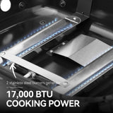 Royal Gourmet GT2005 2-Burner Portable Propane Gas Grill with Foldable Side Tables & Foldable Support Legs, Tabletop Gas Grill with Warming Rack for for Outdoor Cooking & Grilling, Black Royal Gourmet