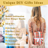 PURREITTI 10 Pcs 10" Round Sublimation Door Hanger Blanks, White Hardboard MDF Wood Blanks, Unfinished Circle Sublimation Blanks Wall Hanging for Heat Press Machine Printing Crafts Christmas Decor PURREITTI
