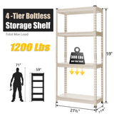 PrimeZone All Metal Garage Storage Shelves, 28" W x 12" D x 60" H 4 Tier Heavy Duty Closet Pantry Shelving Unit, Adjustable Metal Shelf Utility Rack Organizer for Garage, Kitchen, Warehouse, White PrimeZone