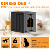 KFY Cat Litter Box Enclosure Multi-Functional Hidden Litter Box Furniture with Raised Floor Easy to Clean Easy Assembly for Living Room Bedroom, Black KFY