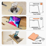 JOY worker Mobile Standing Desk, Pneumatic Height Adjustable Table, 60° Tiltable Rolling Laptop Desk, Portable Sit Stand Desk with Wheels Cup Holder JOY worker