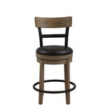 Ball & Cast Swivel Counter Height Barstool 24 Inch Seat Height Light Brown Set of 1, Brown Seat Ball & Cast