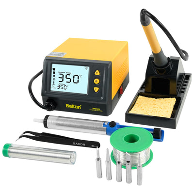 BK968S Soldering Station,Digital Display Soldering Iron Station with Solder Sucker, Tweezers,Soldering Tips,Tin Wires, Sponge with Precision Temperature Control(356°F-896°F)