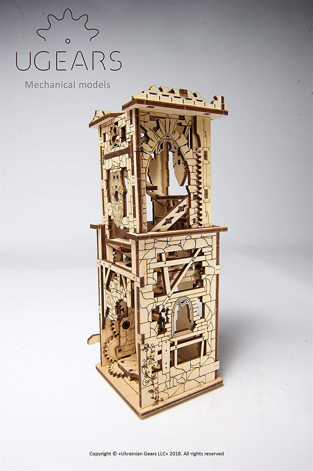 UGEARS Archballista and Tower Wooden 3D Puzzle - Mechanical Model for Self Assembly - Laser-Cut DIY Kit UGEARS