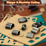 YKSPLUSK 56 Pieces Leather Hole Punch Set, Leather Cutting Dies Kit with Storage Case & Mat, Multiple Shapes Hole Punch Tool for Belts, Hollow Punch Cutter Tool for Handmade DIY Crafts YKSPLUSK