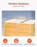 VEVOR Outdoor Storage Shed, Large Wooden Outside Storage Cabinet with Waterproof Roof and Metal Frame, Double Lockable Doors Garden Tool Shed Storage House Cabinet with Shelves, 55.1"x23.6"x67.5" VEVOR