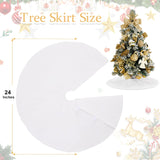 White Tree Skirts 24 Inches Plush Christmas Tree Skirt Small Faux Fur Tree Mats for Small Trees Xmas Party Holiday Decorations SoarDream