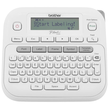 Brother P-Touch PTD220 Home/Office Everyday Label Maker | Prints TZe Label Tapes up to ~1/2 inch White Brother
