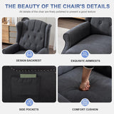 SAMERY Wingback Recliner Chair with Massage and Heat, Push Back Recliner Accent Chair, Modern Tufted Reclining Lounge Single Small Recliner Chair Set of 2 for Small Spaces, Living Room, Office SAMERY