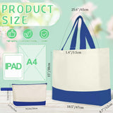 Sanwuta 30 Pcs Canvas Tote Bags Bulk with Zipper Cosmetic Bags 18.5 Cotton Canvas Bag with Handles Reusable Shopping Bags(Colorful) Sanwuta