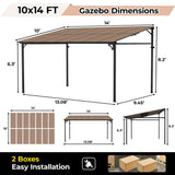 10’ x 14’ Gazebo Pergola Awnings for Patio, Wall Mounted Gazebos Pergola on Clearance with Metal Frame, Lean to Gazebo Patio Canopy Outdoor Pergolas for Patios, Deck, Porch, Backyard CABIHOME