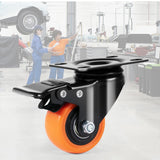 VEVOR Caster Wheels, 2-inch Swivel Plate Casters, Set of 4, with Security Dual Locking No Noise PVC Wheels, Heavy Duty 150 lbs Load Capacity Per Caster, Non-Marking Wheels for Cart Furniture Workbench VEVOR