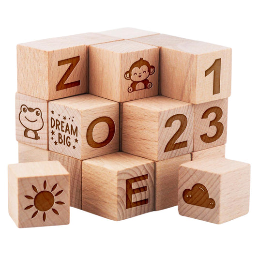 Engraved Wooden Name Blocks, Customized Nursery Name Sign, Custom Nursery Décor, Custom Name Wood Blocks, Wooden Animal Signs for Nursery, Montessori Décor Engraved on Solid Wood, Nursery Woo - WoodArtSupply