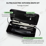 ELITRA HOME Professional Grade Electric Knife | Easy Slice Electric Kitchen Knife For Carving Meats, Bread, Turkey, and More | Stainless Steel Serrated Blade, Carving Fork, and Storage Case ELITRA HOME