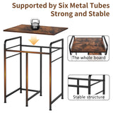 Home Printer Stand with Charging Station, 24x18 Inches Stands for Large Printer, Printer Shredder Stand with Storage for Home Office, Table for Fax Machine/PC Tower (Rustic Brown) SEDEGN